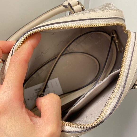 Kate Spade KG483 Spade Flower Small Dolly Duffle in Dark Beige - Picture 3 of 7